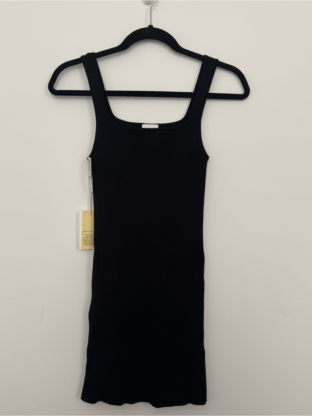 Wilfred by Aritzia Black Ribbed Mini Dress
